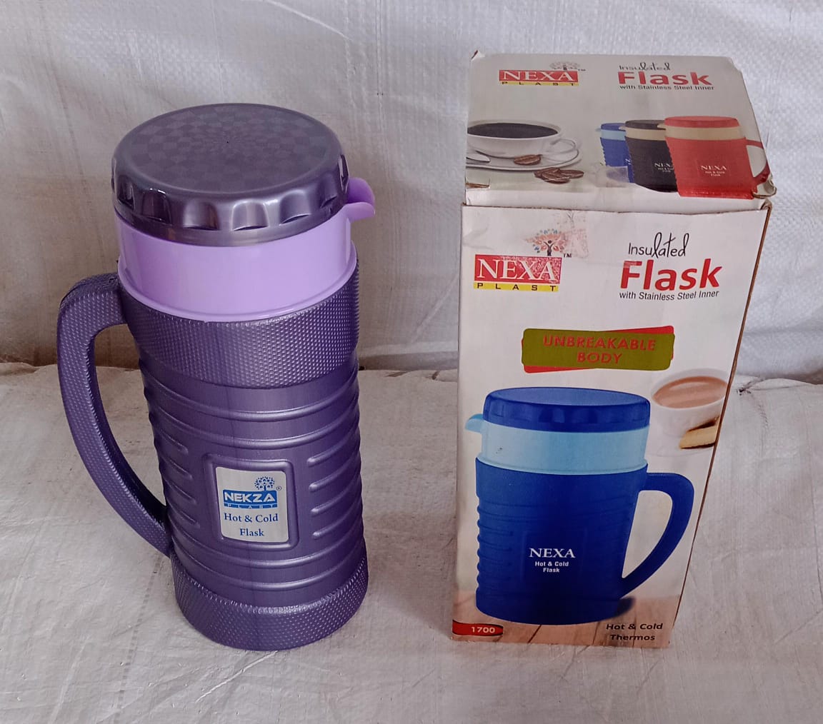 Thermos Insulated Flask or hot Kettle,  Plastic innner Steel, Insulated Tea Kettle Hot and Cold Premium Tea Kettle Kettle | Easy to Carry | Leak Proof | Tea Jug | Coffee Jug | Water Jug | Hot Beverag (1200 Ml, 1700ML ) Thermos Insulated Flask or hot Kettle,  Plastic innner Steel, Insulated Tea Kettle Hot and Cold Premium Tea Kettle Kettle | Easy to Carry | Leak Proof | Tea Jug | Coffee Jug | Water Jug | Hot Beverag (1200 Ml, 1700ML )